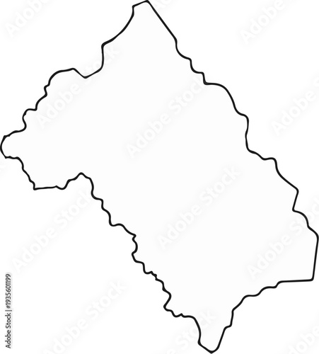 Black outline of a jagged, irregular shape on a white background