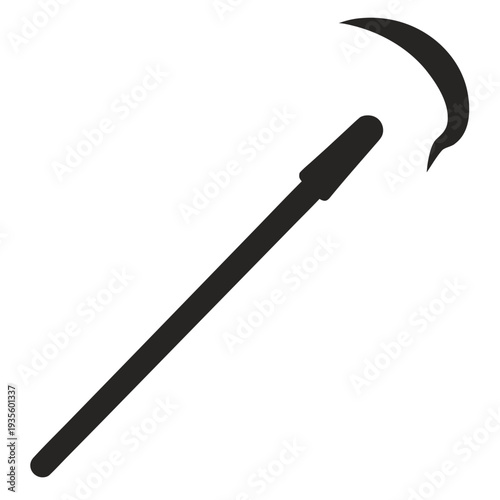 A simple black wand creates a magical curved spark on the blank background