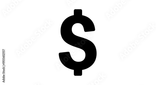 A large black dollar sign centered on a plain background