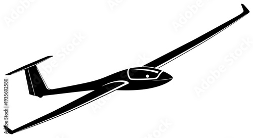 A sleek glider aircraft in flight from a side viewpoint showcasing its aerodynamic design