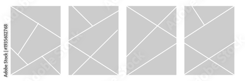 Set of comic 4 frame photo collage layout