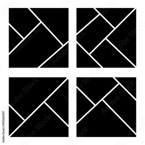 Collection of anime comic book templates. Blank collage grid template for a storyboard layout panel for a manga comic. Four different types of blank templates storyboard layout panels comic manga.