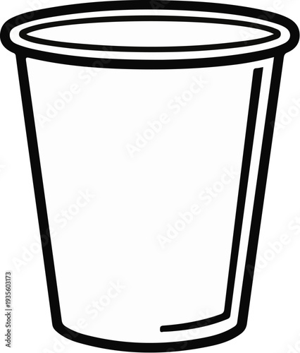 Simple outline of a disposable drinking cup