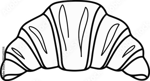 Minimalist line drawing of a single, flaky pastry
