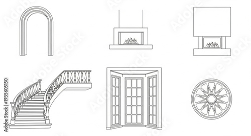Architectural Elements Drawing Collection.