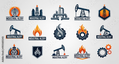 Collection of Industrial Industry Logos and Icons.