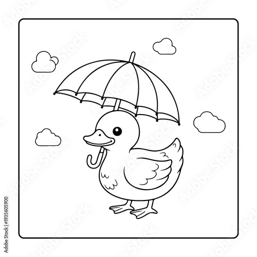 Bold And Easy Cute Kawaii Coloring Page