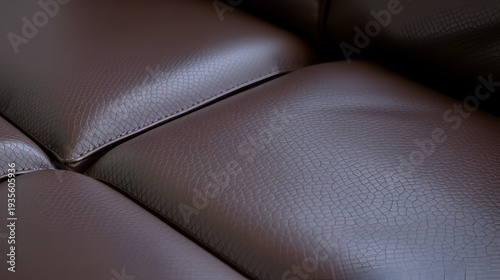 Leather sofa with Rexine texture in close up view