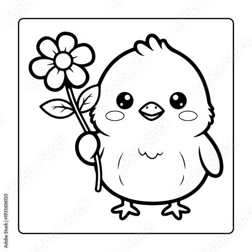 Bold And Easy Cute Kawaii Coloring Page