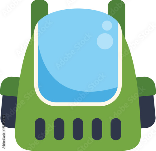 Green backpack style pet carrier for transporting small animals