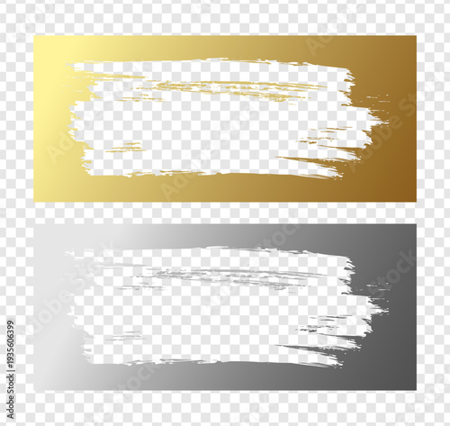 Golden and silver scratched backgrounds, scratch metallic surface. Transparent scratch cards and win game lottery texture. Vector illustration