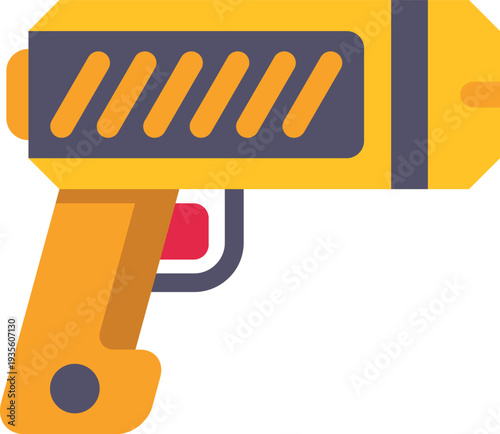 Futuristic blaster icon representing sci fi weapon and gaming