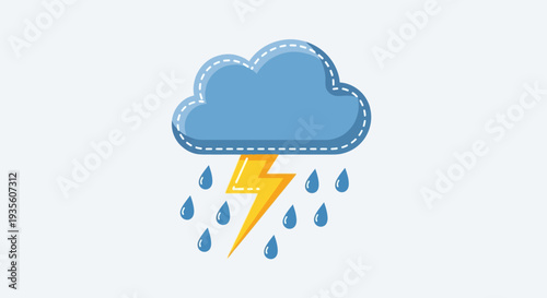 Stormy weather with lightning and rain.