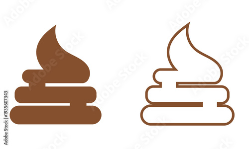 Poop Emoji Icons Set . Set of cute cartoon poop icons in various colors, isolated on white background, ideal for emoji design, humor graphics, and sticker collections.