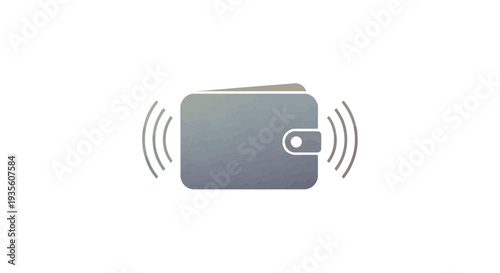 Digital wallet icon transmitting wireless payment signals for contactless transactions