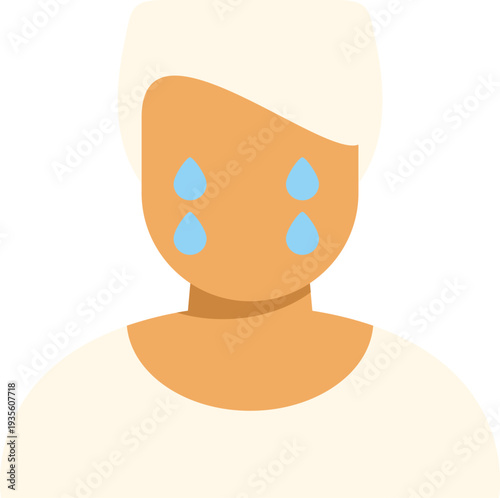 Person icon showing a face with tears representing sadness and grief