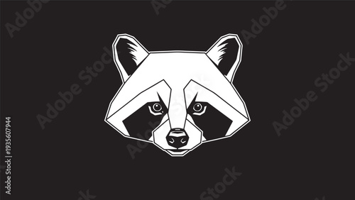 Stylized raccoon face illustration for branding and playful mascot.