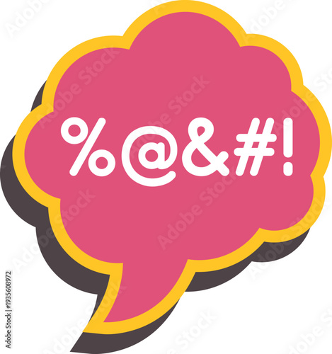 Speech bubble displaying grawlix symbols for censoring offensive language