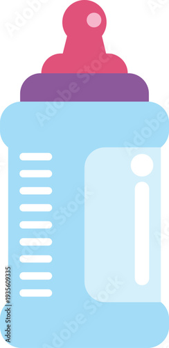 Baby bottle with nipple icon symbolizing infant nutrition and care