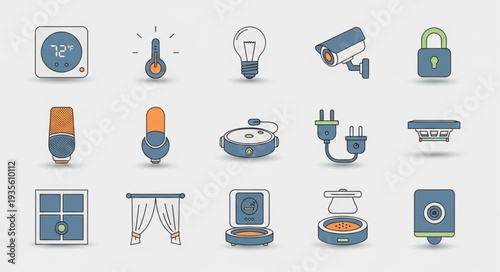 Smart Home Technology Icons Collection.