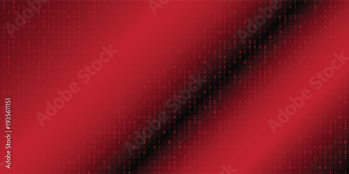 Abstract Vector streaming binary code red background. Data and technology, decryption and encryption. vector design