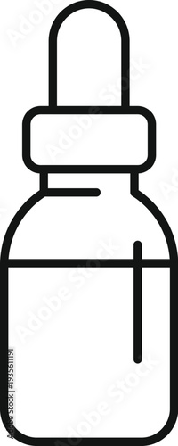Dropper bottle outline icon containing liquid serum or essential oil