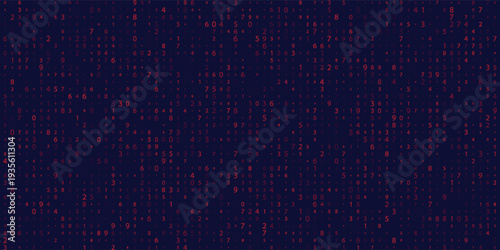 Design Vector streaming binary code red background. Data and technology, decryption and encryption. vector illustration art
