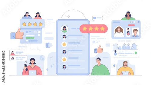 Colorful book illustrations with glasses and lamp on white background reading concept