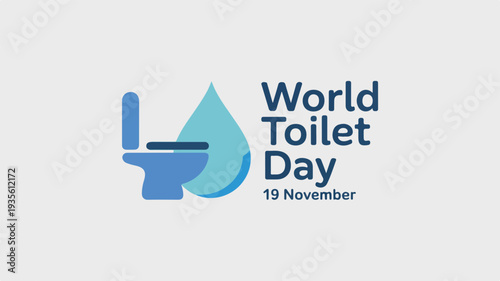 Celebrating World Toilet Day on November 19 with a simple illustration of a toilet