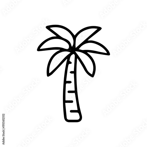 Tropical Palm Tree Outline Icon