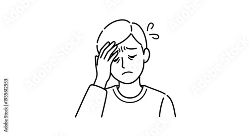 Man experiencing headache or stress holding his head