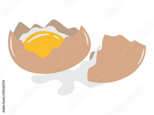 Crack and Break Egg Clip Art Illustration
