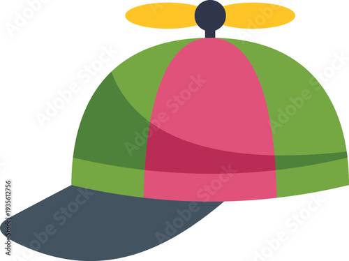 Colorful propeller hat on a white background, symbolizing childhood fun and imagination