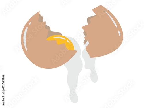 Hand Drawn Crack and Break Egg
