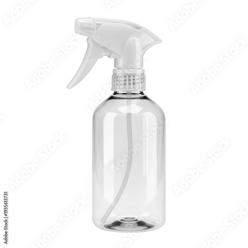 Empty clear spray bottle isolated on transparent background