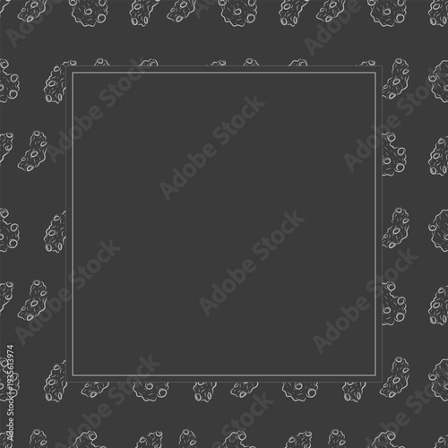 chocolate chip cookies frame. doodle chocolate cookies square frame background