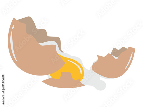 Crack and Break Egg Clip Art Illustration
