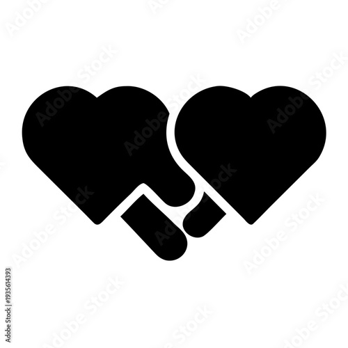 Two hearts joined together symbolizing unity and connection through hands