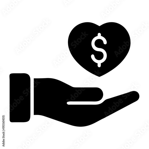 A hand offering a heart symbolizing financial support and generosity.