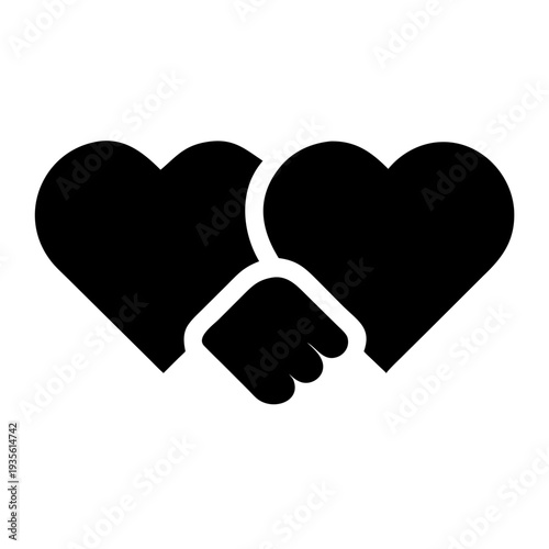Two hearts joined together symbolizing unity and connection through hands