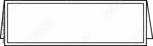 A simple, stylized illustration of a blank desktop calendar standing upright