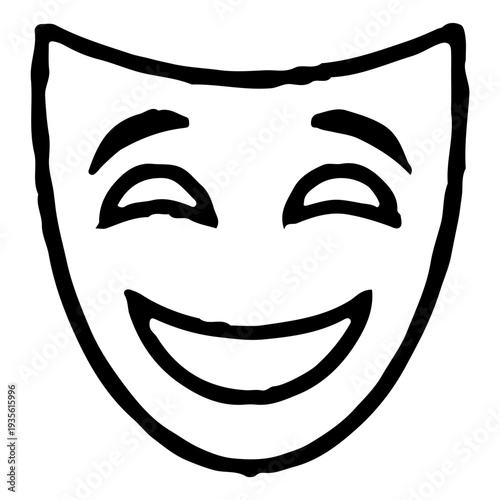 Happy Comedy Theater Mask Icon