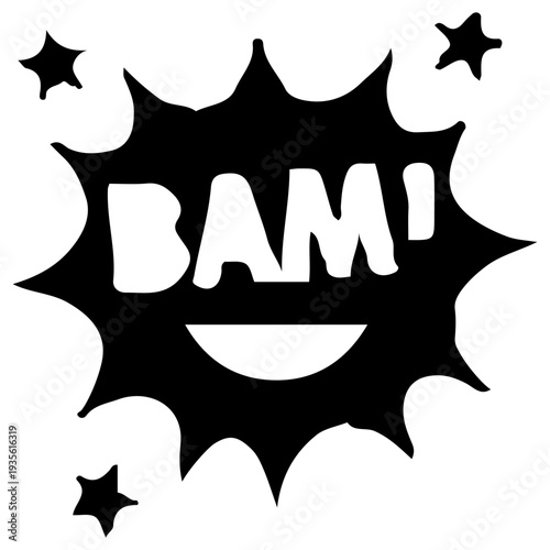 Black and White Comic Book Sound Effect BAM