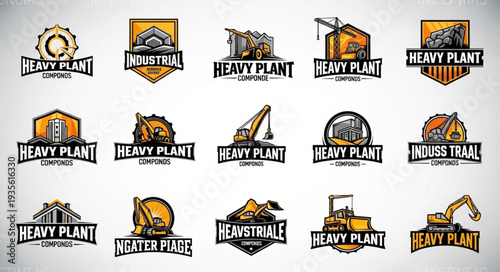 Collection of Heavy Plant and Industrial Logos.
