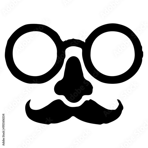 Funny Disguise Mask Icon Silhouette