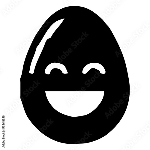 Happy Egg Icon Silhouette