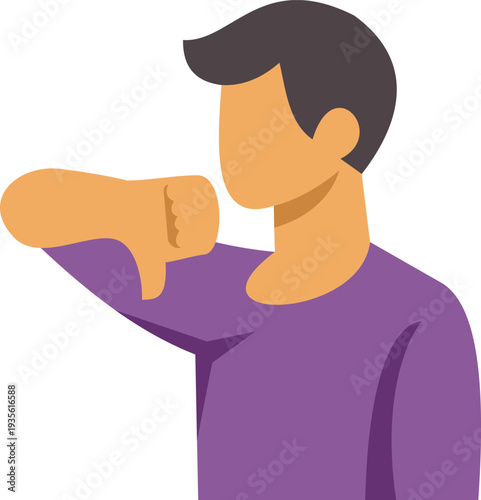 Person showing a thumbs down gesture, symbolizing disapproval or negative feedback