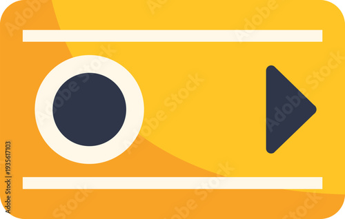 Yellow video player interface showing record and play functionality