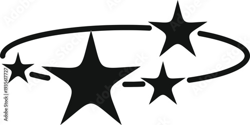 Black stars orbiting a central star, symbolizing dizziness, confusion, or being stunned