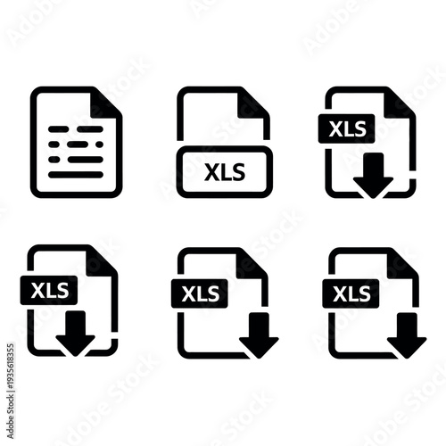 XLS File Format Icon Vector Design, Spreadsheet Document Symbol